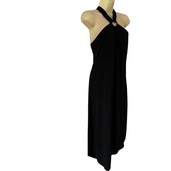 Younique Y2K Vintage Black Halter Dress Juniors Size Large Asymmetrical Clubwear - Picture 2 of 9